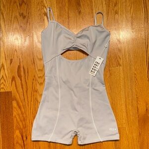 Frankies Bikinis Light Gray Active One-Piece